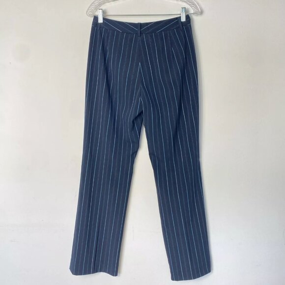 Etcetera Dress Pants Sirena Office Pinstripe Navy Straight Leg Mid-Rise Size 4 - Picture 7 of 8